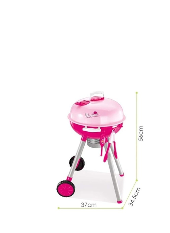 BBQ Grill Pretend Playset for Kids (Pink)