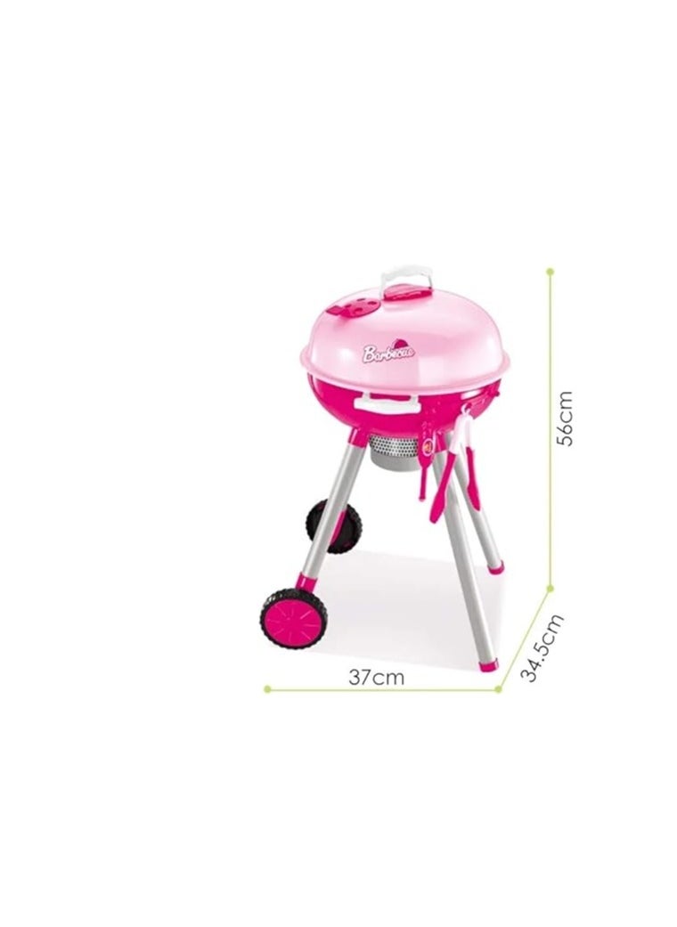 BBQ Grill Pretend Playset for Kids (Pink)