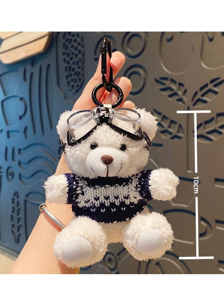 Birthday cute white bear Keychain and Bag charm - Perfect Birthday Gifts and Anniversary Gifts for Family, Sisters, Friends, and Parnter, Birthday and Party Toys for Kids, Soft and Cute Decorations, Fluffy Pendant for Car Key Handbag Backpack(1pc, white)