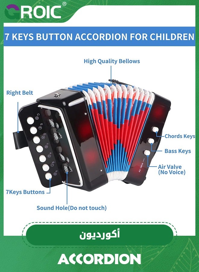 Accordion, Kids Accordion with with 10 Keys Button Accordion Toy,Kids Accordion Instrument Toys,Educational Musical Instrument Toys