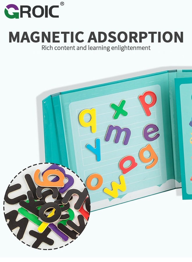 Magnetic Spelling Words Game Book - Matching Alphabet Letters Toy for Preschool, Kindergarten, Boys, Girls Educational Learning to Read Spell Write and Erase for 3 4 5 Years Old