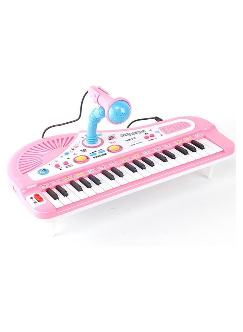 37 Key Kids Piano Keyboard, Electronic Digital Piano Musical Instrument Kit with Microphone, Battery powered