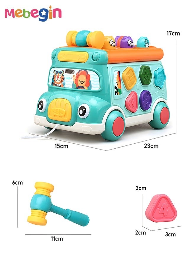 Pounding Toys for Toddlers Educational Toy Pull Along Bus Gopher Toy for Boys Girls Birthday Gift