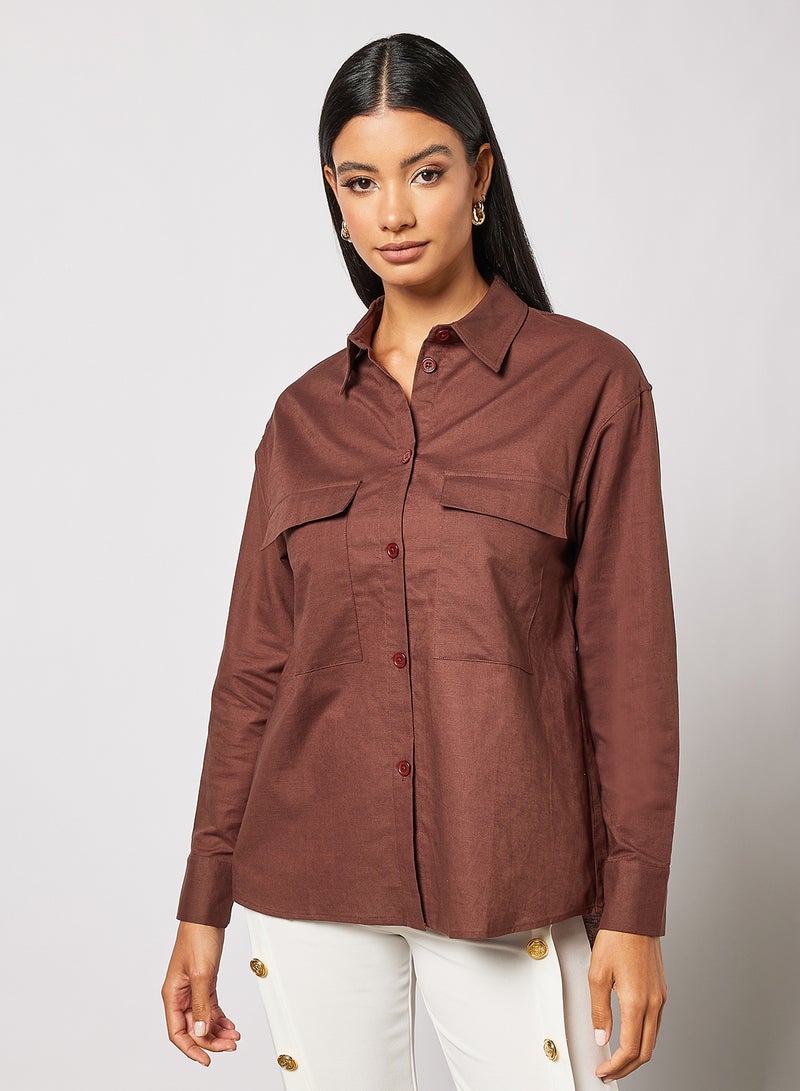 Alessia Long Sleeve Shirt Brown