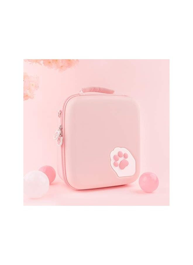 Pink Cat Paw Case Compatible with Nintendo Switch, Protective Travel System Case with 18 Game-Card Slots for Switch Console, Pro Controller, Dock and Accessories [video game]