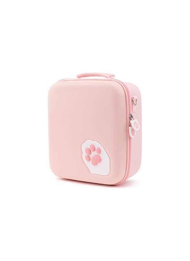 Pink Cat Paw Case Compatible with Nintendo Switch, Protective Travel System Case with 18 Game-Card Slots for Switch Console, Pro Controller, Dock and Accessories [video game]