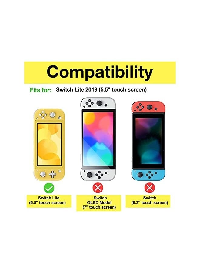 Nintendo Switch Lite Clear Case, Slim Crystal Clear Soft TPU Cover Anti-Scratch Protective Case for Nintendo Switch Lite 2019 with 2 Pack Tempered Glass Screen Protectors –Clear