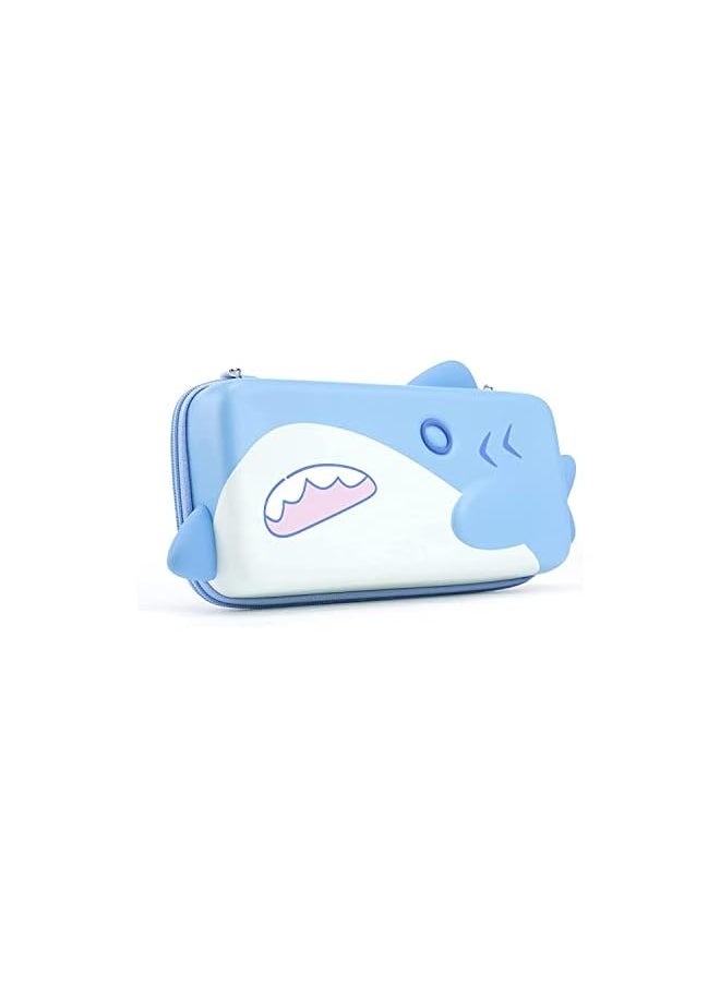 Cute Carry Case Compatible with Nintendo Switch/Switch OLED - Portable Hardshell Slim Travel Carrying Case fit Switch Console & Game Accessories -- Shark