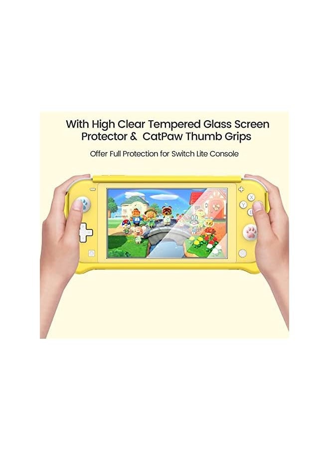 Smart Switch Lite Protective Case for Nintendo, Daily Gift Ergonomic Sturdy Full Protection Gift Idea with Thumb Grip Caps Sturdy Lite Case Full Protection Case for Family Happy Hours