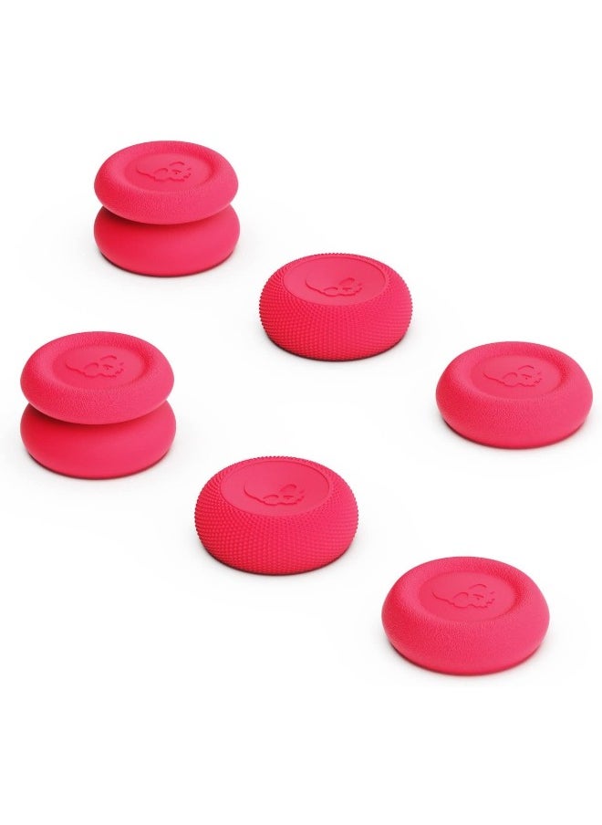 Skin, CQC and FPS Thumb Grip Set Joystick Cap Analog Stick Cap for Nintendo Switch Pro Controller & PS5 / PS4 / Slim/Pro Controller - Neon Pink, 3Pairs(6pcs)