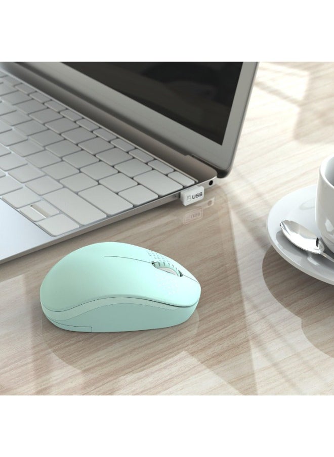 Wireless Mouse - 2.4G Cordless Mice with USB Nano Receiver Computer Mouse with Noiseless Click for Laptop, PC, Tablet, Computer, and Mac (A Mint Green)