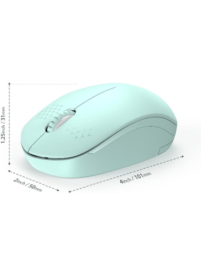 Wireless Mouse - 2.4G Cordless Mice with USB Nano Receiver Computer Mouse with Noiseless Click for Laptop, PC, Tablet, Computer, and Mac (A Mint Green)