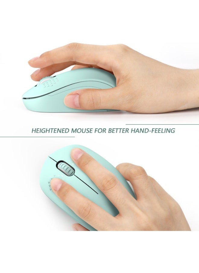 Wireless Mouse - 2.4G Cordless Mice with USB Nano Receiver Computer Mouse with Noiseless Click for Laptop, PC, Tablet, Computer, and Mac (A Mint Green)