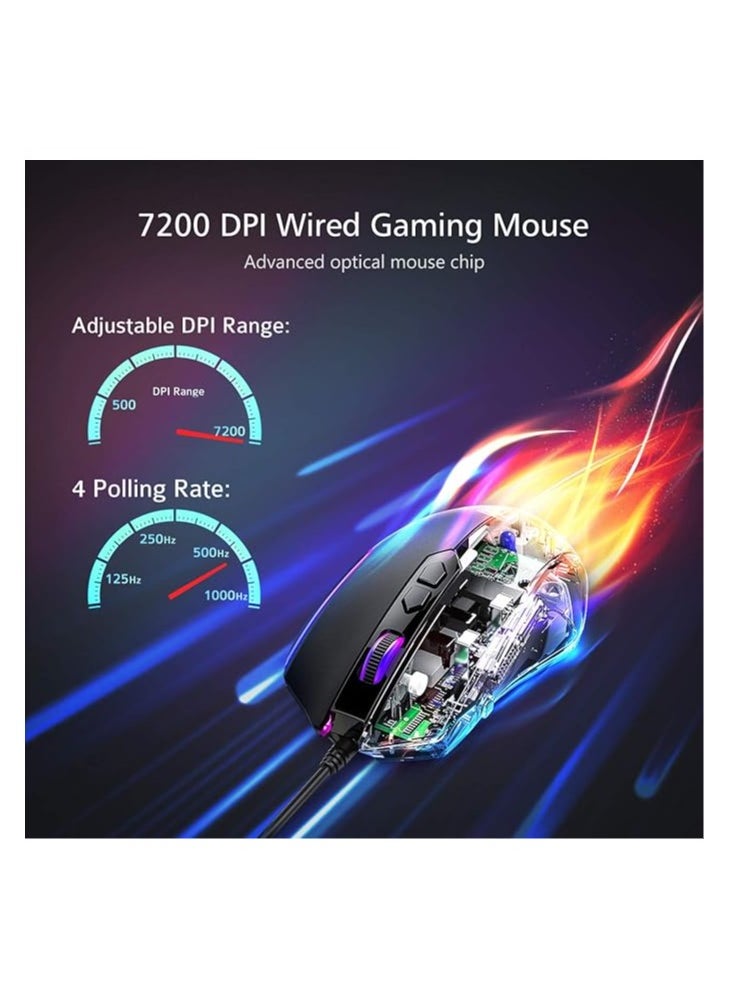 RGB Wired Gaming Mouse with 8 Programmable Buttons