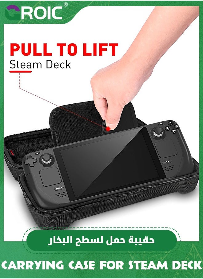 Steam Deck Oled Case, Portable Hard Shell Carrying Case for Steam Deck Oled with 16 Game Slots / Button Protection/ Large Capacity