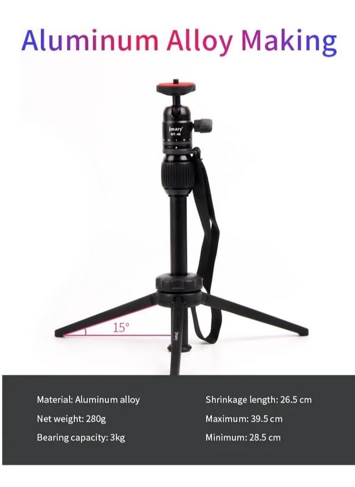 Table Tripod Stand – Lightweight Aluminum, 39.5cm Max Height, 3kg Load Capacity, Mobile & Camera