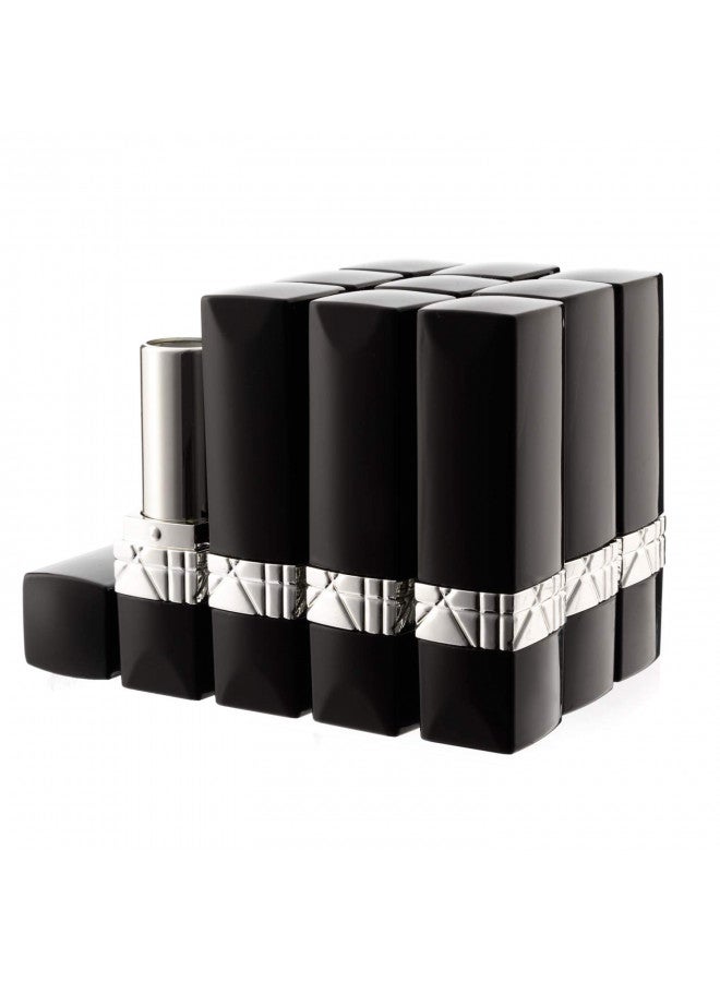 Allwon 10Pcs Black Empty Lipstick Tubes DIY Lip Balm Container