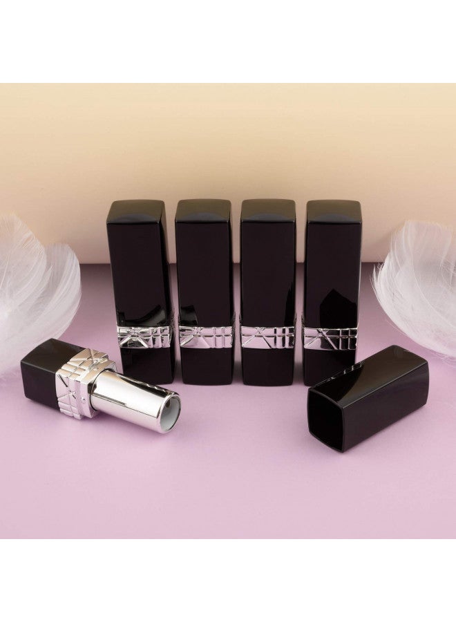 Allwon 10Pcs Black Empty Lipstick Tubes DIY Lip Balm Container