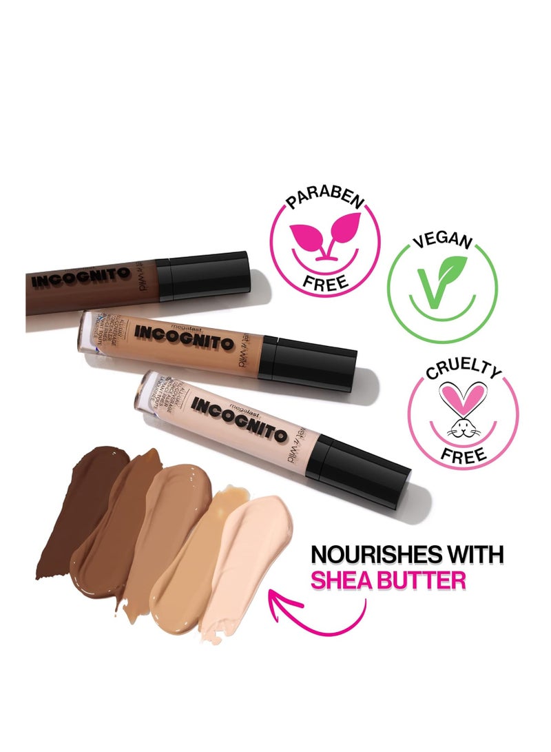 Mega Last Incognito All-Day Full Coverage Liquid Matte Concealer, 0.18 Ounce Light Beige