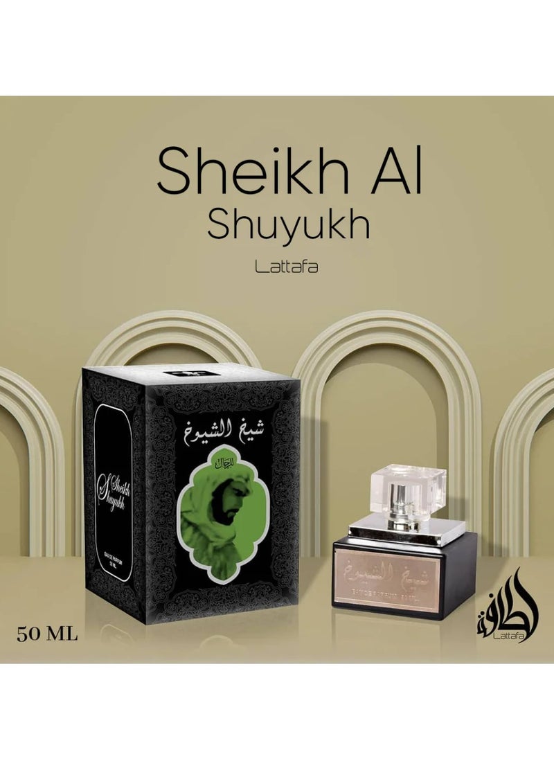 Lattafa Sheikh Al Shuyukh Eau de Parfum Spray with 1.7 oz Deodorant Spray for Men