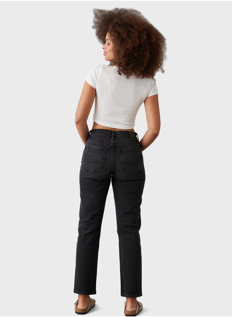 Super High Rise Ankle Straight Jeans