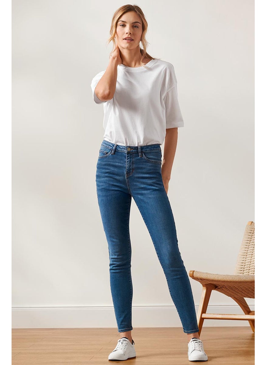 Women Skinny Fit Wash Jeans, Blue