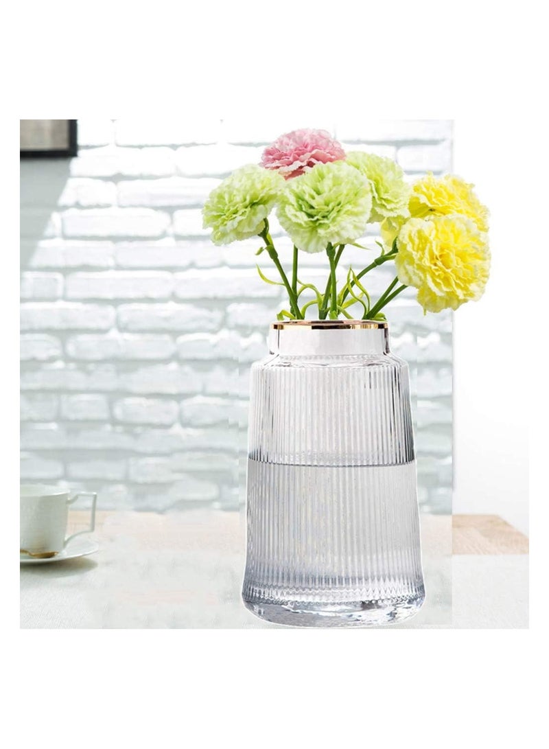 Transparent Flower Vases Tall Thickened Crystal Glass Flower Vase for Flower Arrangement Home Wedding Decor, 3 Sizes -Clear 20cm