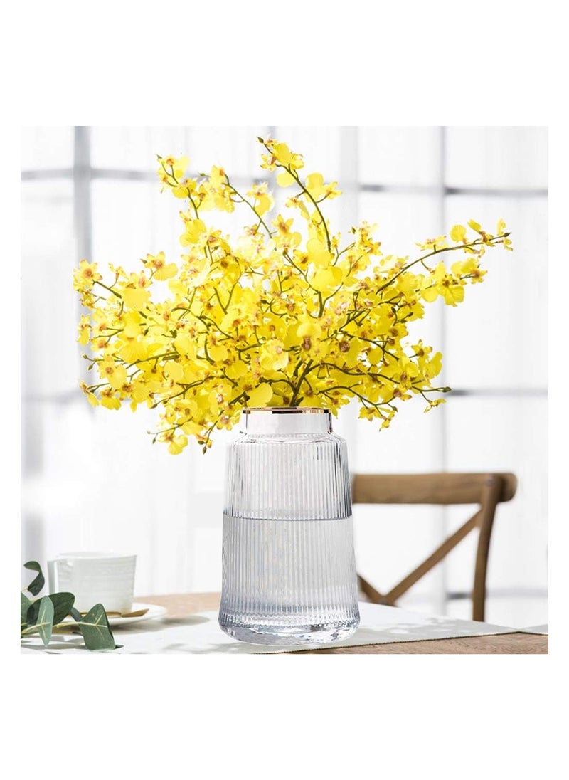 Transparent Flower Vases Tall Thickened Crystal Glass Flower Vase for Flower Arrangement Home Wedding Decor, 3 Sizes -Clear 20cm