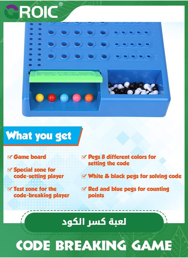 Code Breaking Family Board Game, Point Games Code Breaker Board Game, STEM Toys Mastermind Game, Code Breakers Toy Color Brain Game, Family Games Brain Exercise Logic Development Toys