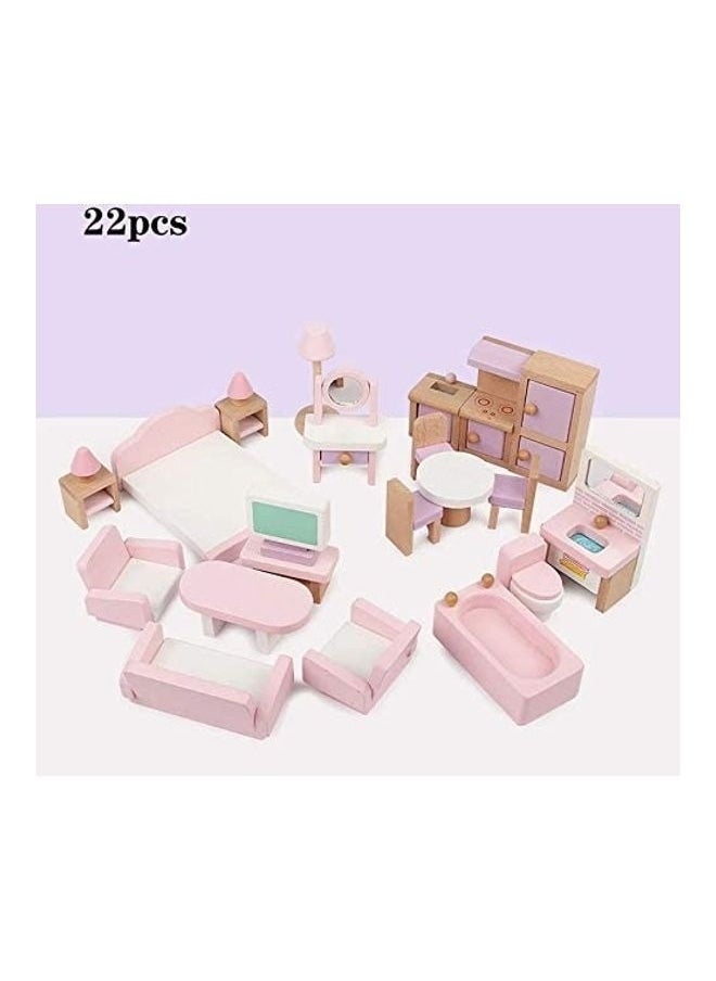 Dollhouse Wooden Furniture Set Toy