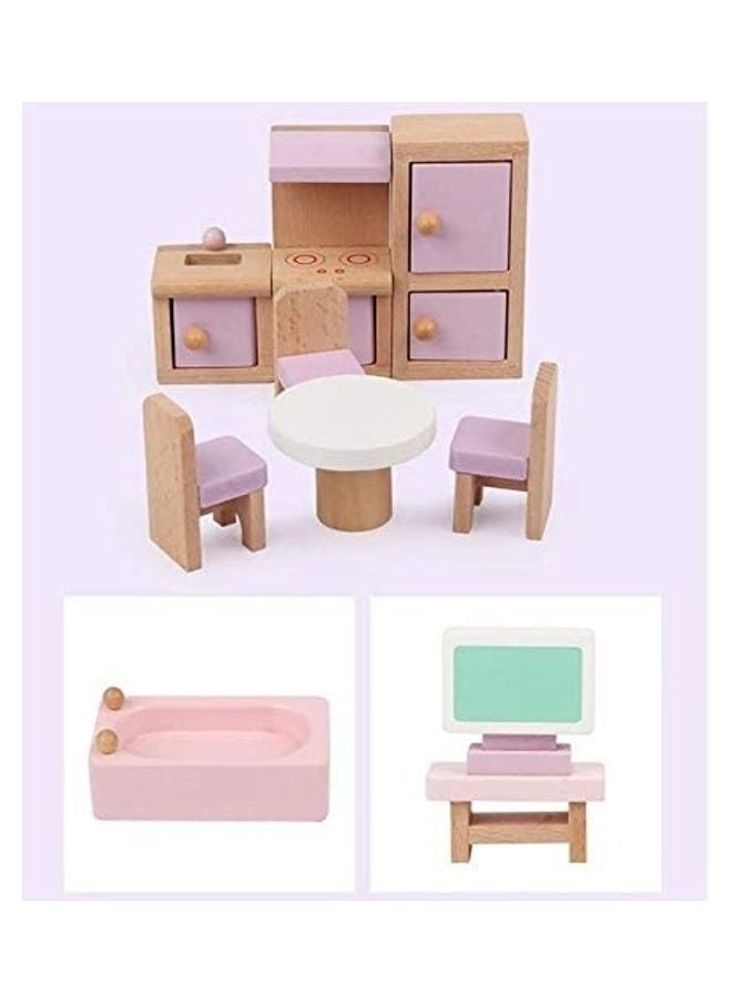 Dollhouse Wooden Furniture Set Toy