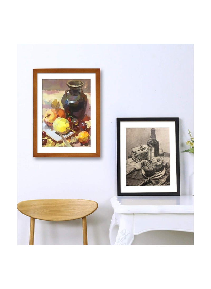 A4 Picture Frame with High Definition Glass, Rustic Photo Frames for Wall or Tabletop Display (Black)