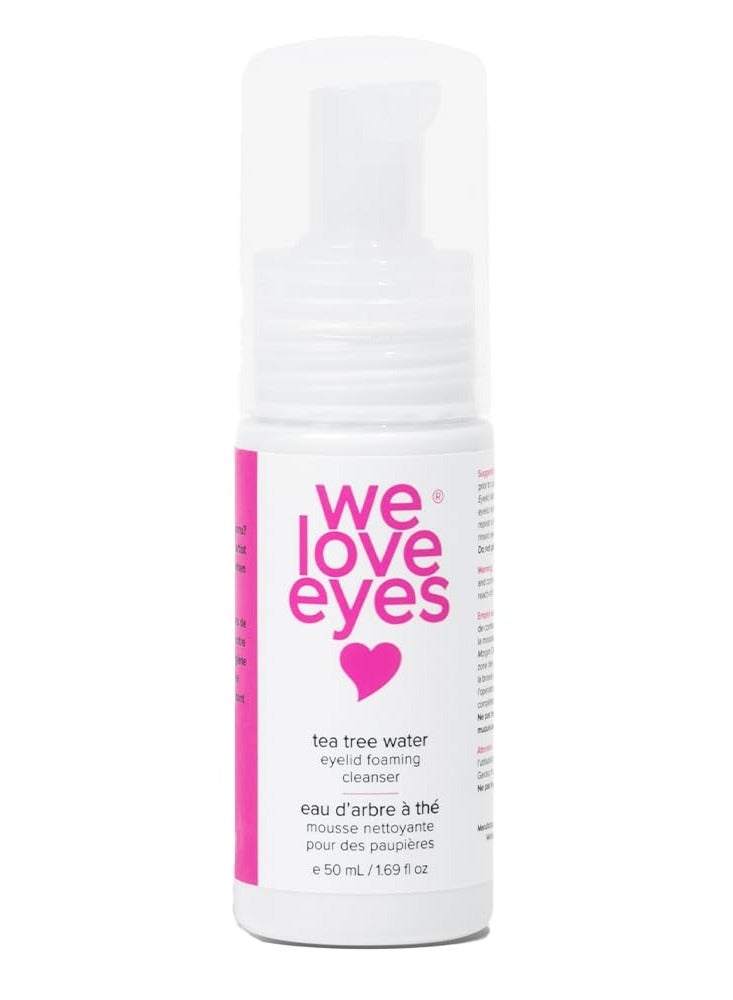 We Love Eyes - 100% Oil Free Tea Tree Water Eyelid Foaming Cleanser - For Eyelash Extension Home Care, Extend Lash Retention, Non-Irritating Formula, Removes sources of inflammation