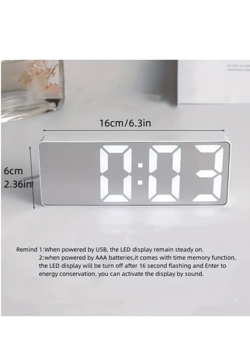 Modern 3D LED Digital Clock for Bedroom - USB Powered, Sleek Home Decor