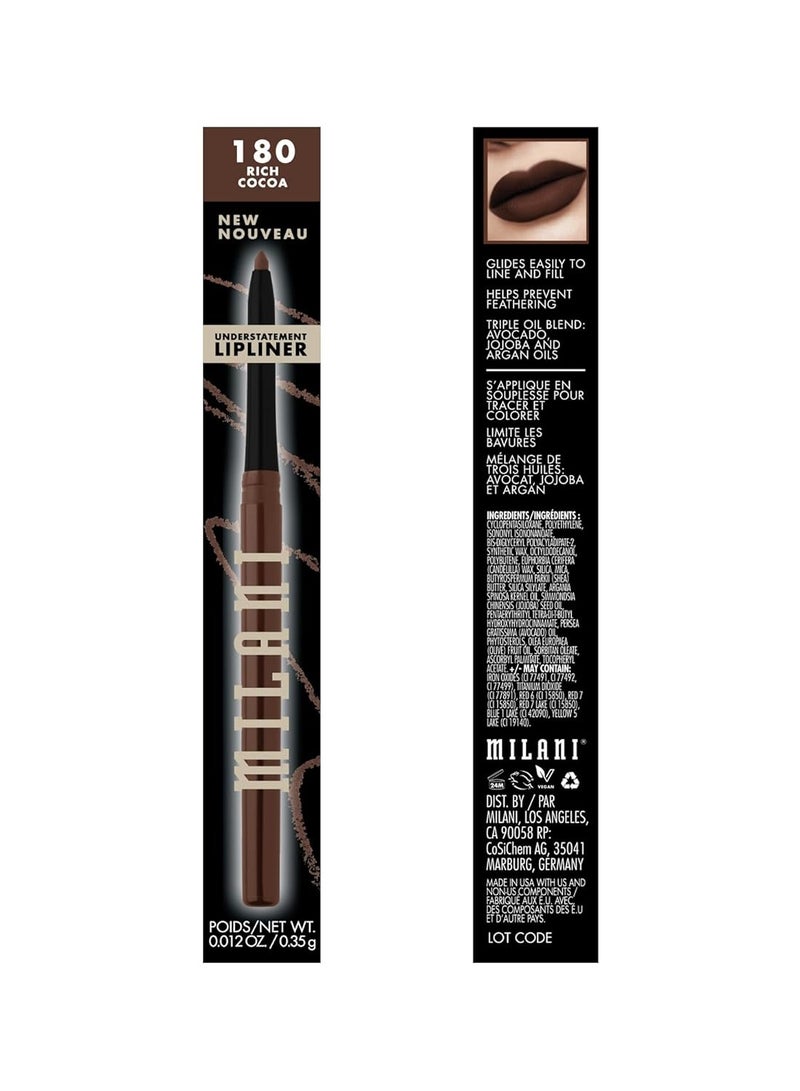 Milani Understatement Lipliner Pencil - Highly Pigmented Retractable Soft, Easy to Use For Makeup