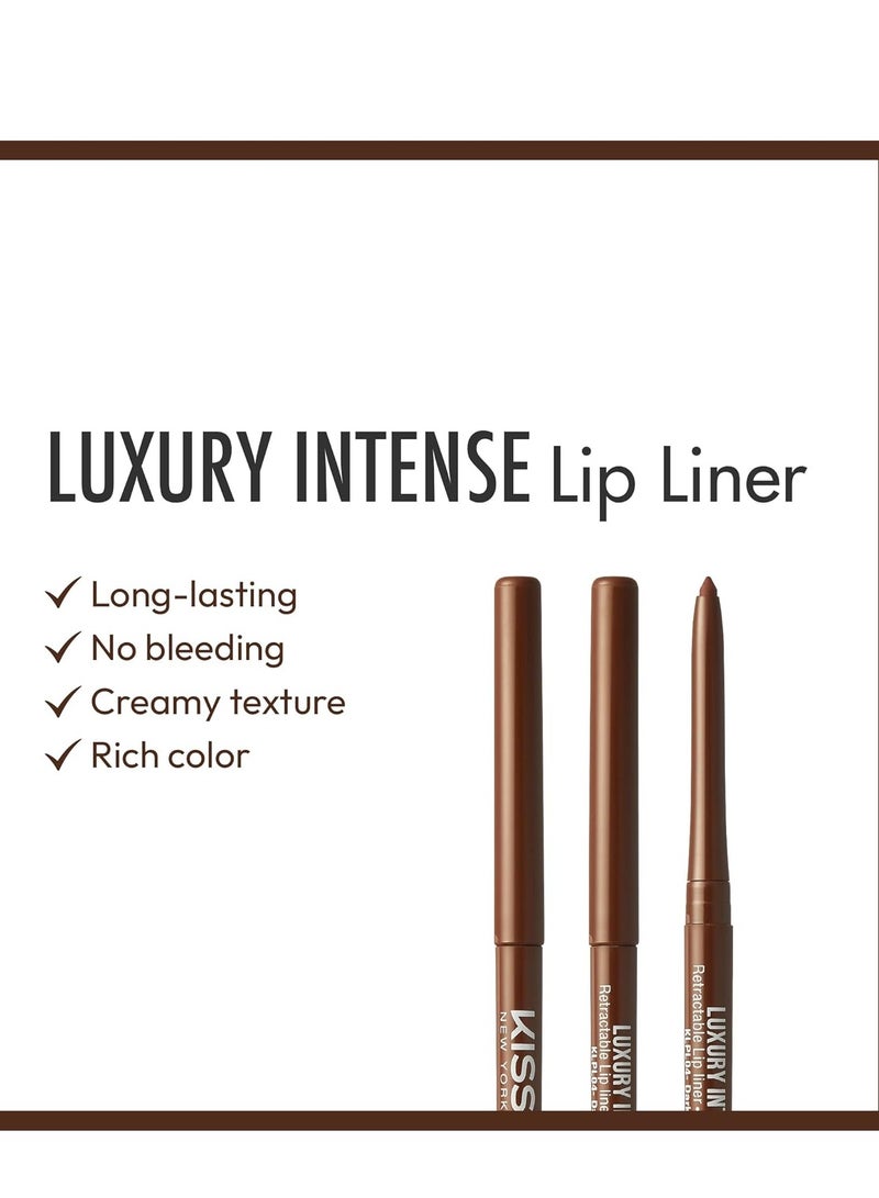 KISS New York Professional Lip Liner, Long-Lasting Luxury Intense Lipliner, Creamy Retractable Easy to Use Richly Pigmented Lip Liner Pencil 3 PCS (Dark Brown)