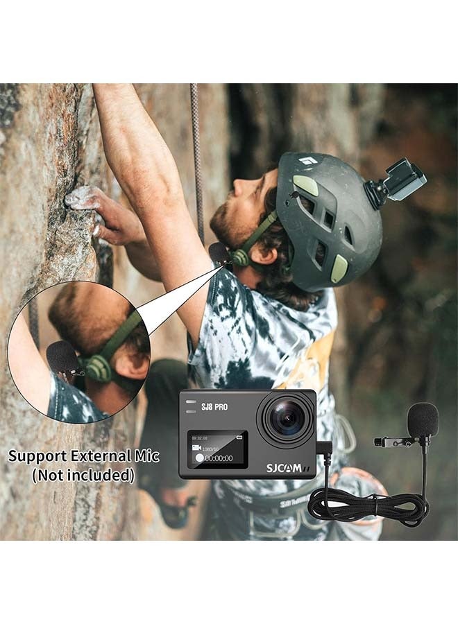 SJCAM SJ8Pro Native 4K60fps Action Camera with 170° FOV HDR Touch Screen EIS3.0 Stabilization 8X Slow-Mo Zoom Underwater Camera with Remote Control 2 Batteries & Accessories SUP External Mic Vlog Live