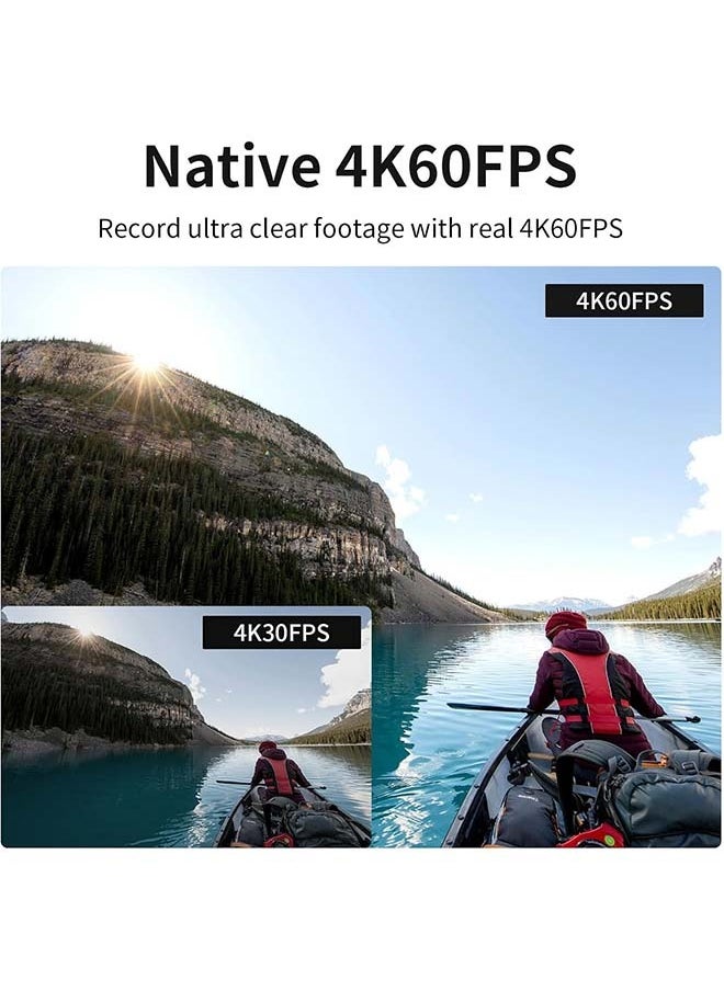 SJCAM SJ8Pro Native 4K60fps Action Camera with 170° FOV HDR Touch Screen EIS3.0 Stabilization 8X Slow-Mo Zoom Underwater Camera with Remote Control 2 Batteries & Accessories SUP External Mic Vlog Live