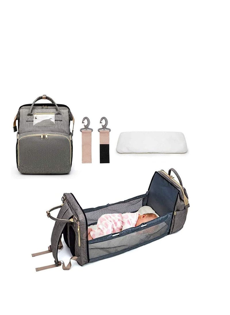 Baby Changing Bag Backpack Waterproof Multi-Function Diaper with Mat & Stroller Straps Large Capacity Back Pack Nappy