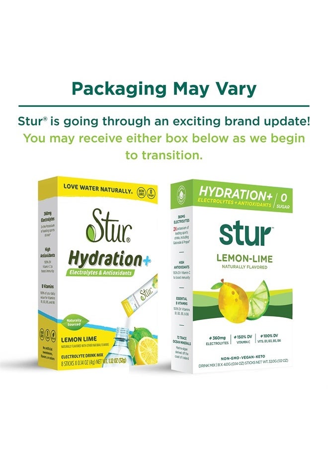 Electrolytes Powder Hydration Packets | Lemon Lime | Sugar Free Water Flavor Packets for Workout Recovery | High Antioxidants & B Vitamins | Keto, Vegan, Non-GMO, Paleo (96 Packets)