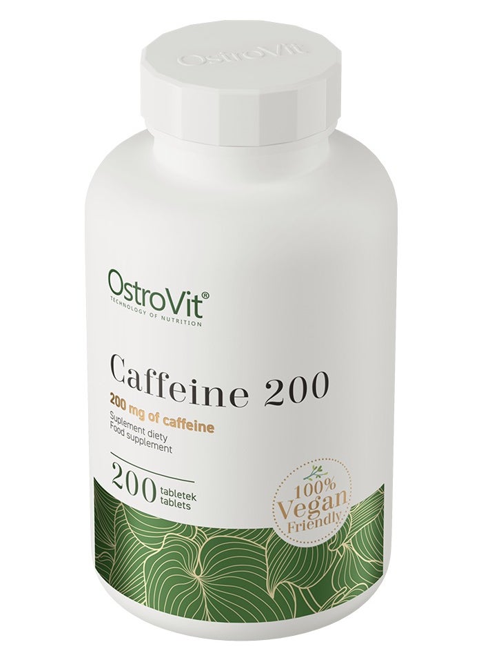 OstroVit Caffeine 200mg,Vege 200 Tablets