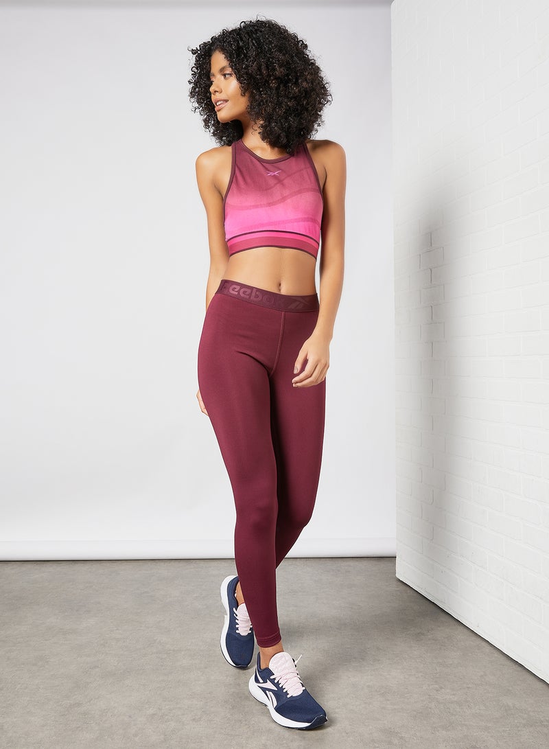 United By Fitness Seamless Crop Top Maroon