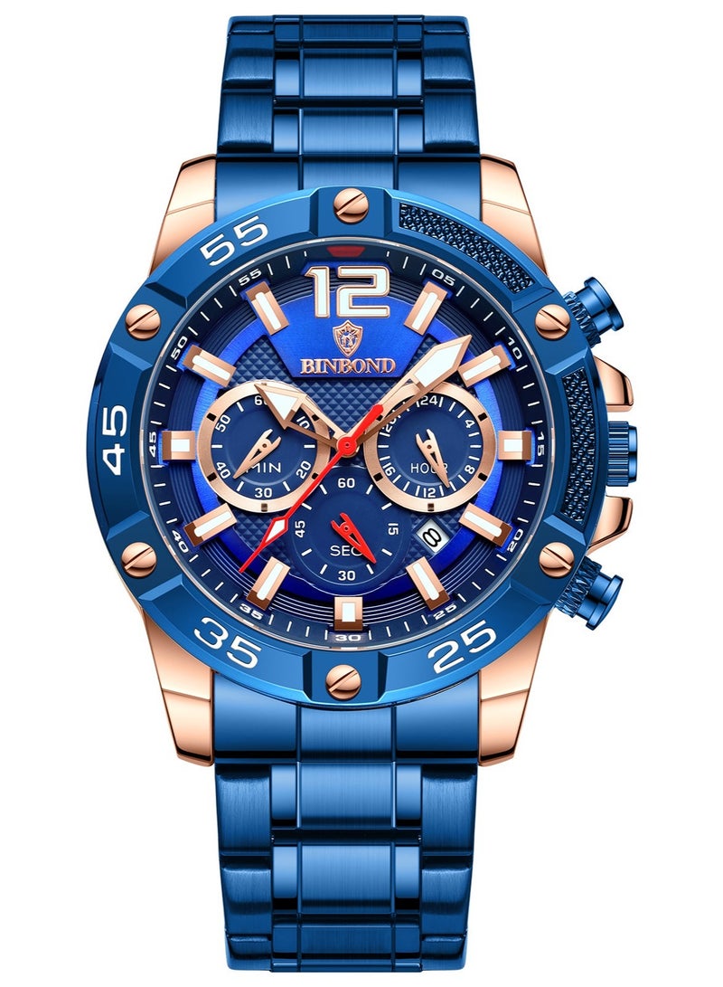 Men's Multifunctional Three-Dimensional Luminous Waterproof Quartz Watch