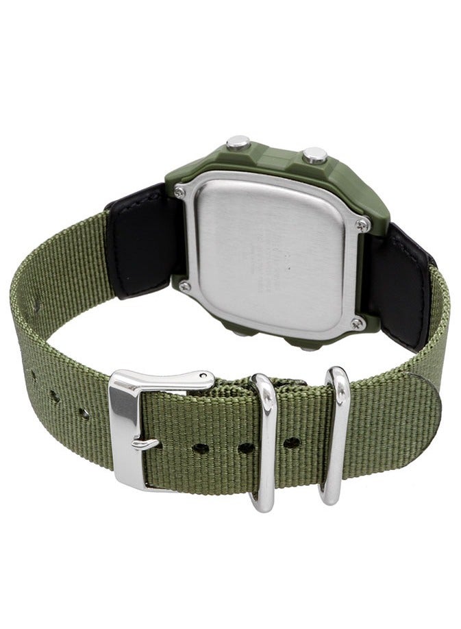 Casio Men's Watch - AE-1200WHB-3BVDF Grey Dial,World Time Green Cloth Band Digital Men Watch