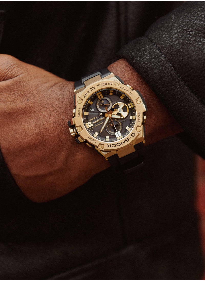 G-Shock Casio Stay Gold Series G-Steel Connected Solar Metallic Gold and Black Resin Strap Watch