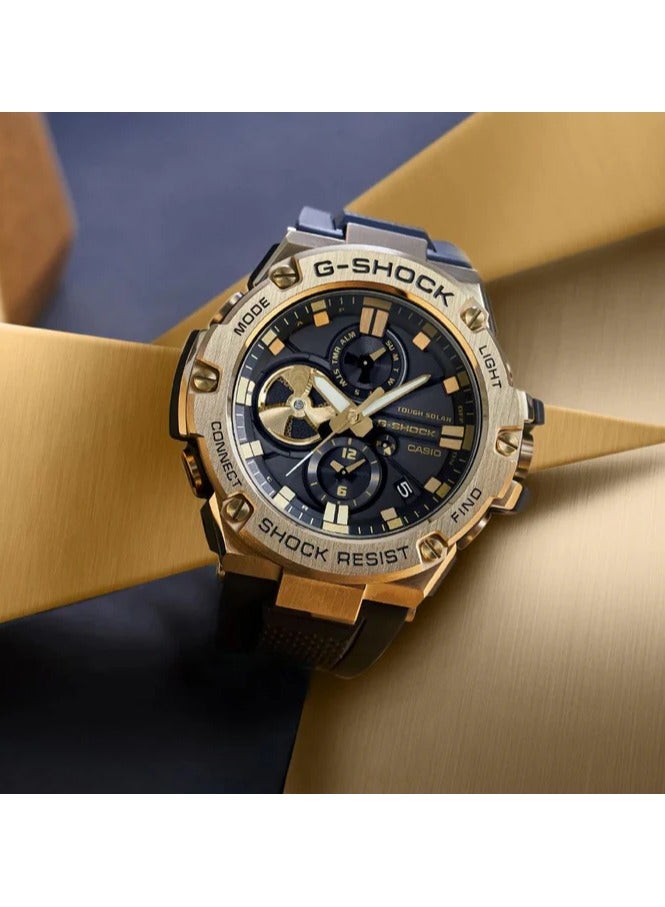 G-Shock Casio Stay Gold Series G-Steel Connected Solar Metallic Gold and Black Resin Strap Watch