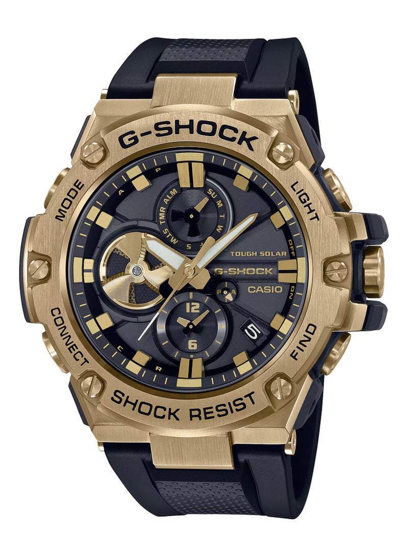 G-Shock Casio Stay Gold Series G-Steel Connected Solar Metallic Gold and Black Resin Strap Watch