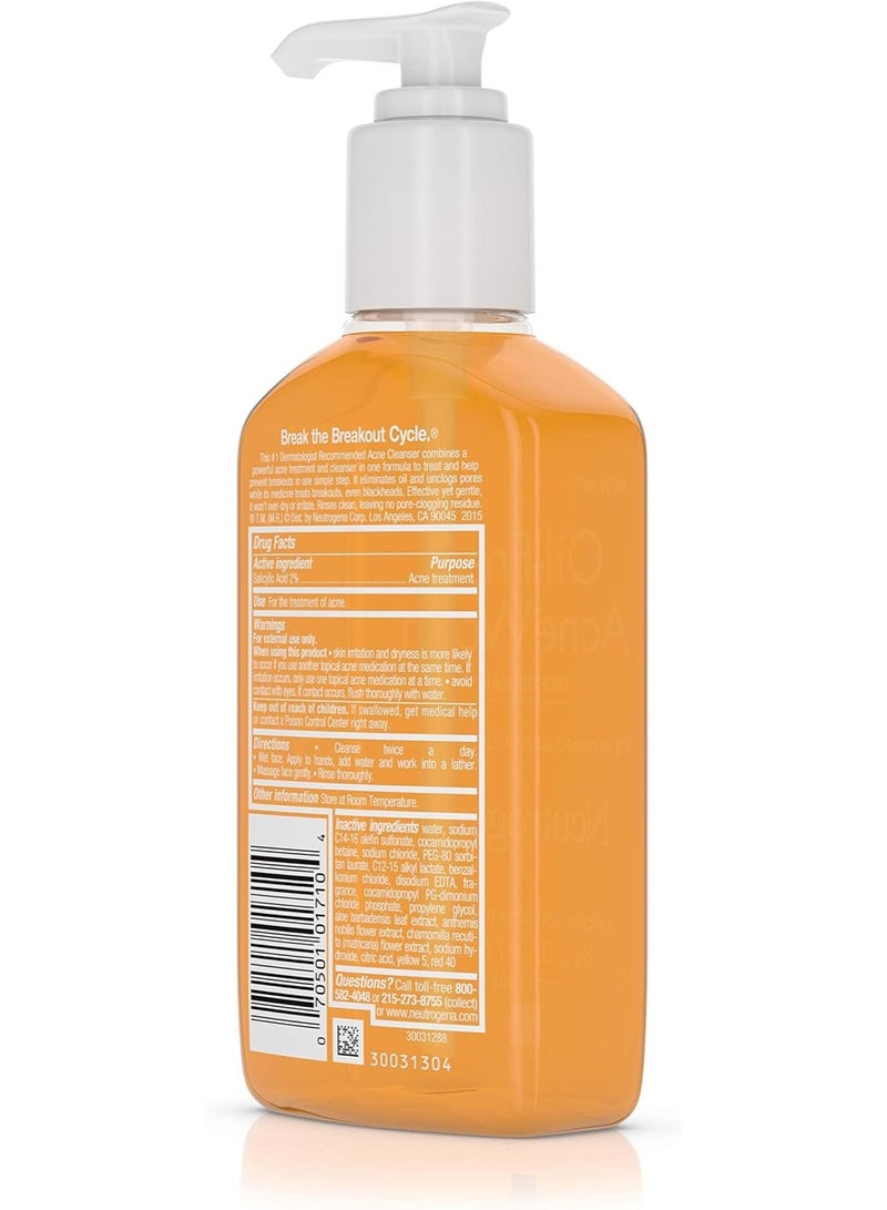 Neutrogena Oil-Free Salicylic Acid Acne Treatment Acne Wash-6 oz