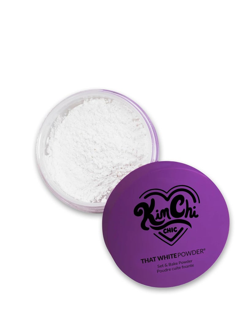 KimChi Chic Beauty That White Powder, Mattifying Makeup Setting Powder for All Skin Types, Long-Lasting Face Powder Helps Minimize the Appearance of Fine Lines