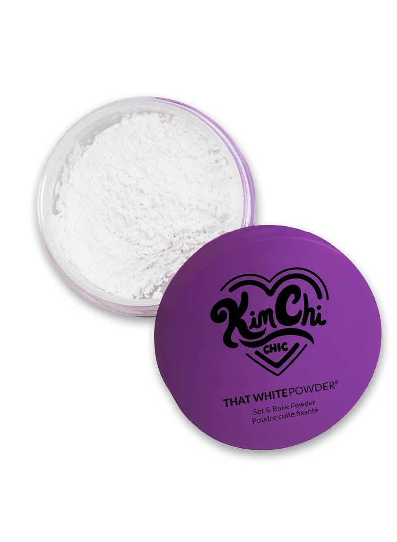 KimChi Chic Beauty That White Powder, Mattifying Makeup Setting Powder for All Skin Types, Long-Lasting Face Powder Helps Minimize the Appearance of Fine Lines